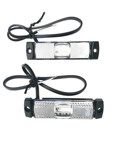 2x Blanc LED Lumière Décrit Limiter 130x14, 5x32 12V 24V E9 Camion Remorque - Picture 1 of 6