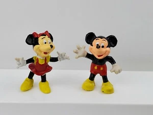 Disney Mickey and Minnie Mouse 2" Vintage PVC Spielzeug Figur Set - Bild 1 von 8