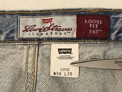 Vtg Levis 545 Blue Jeans Mens 56 x 30 Loose Fit Light Wash 1997 Orange Tag Y2K - Image 1 of 4