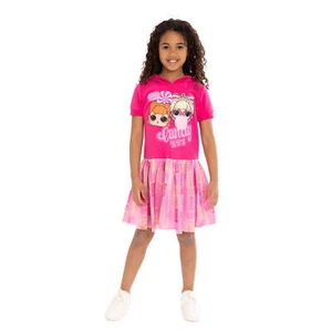 L.O.L.Surprise! Girls Hooded Cosplay Dress Pink Pullover Tulle Skirt, Size 6/6X - Picture 1 of 6