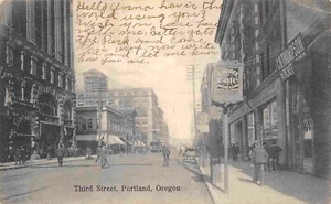Third Street Portland Oregon 1907 postcard - Picture 1 of 2