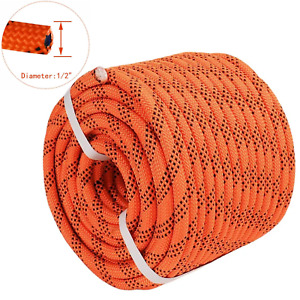 1/2"x100ft 8400lbs Arborist Tree Climbing Rope Braided Rigging Polyester Line