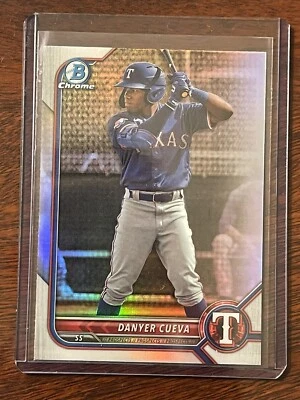 2022 Bowman Draft Chrome Danyer Cueva Refractor #BDC-148 Texas Rangers - Image 1 of 2