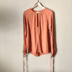 Anthropologie Tina + Jo langärmlige Ghost Kreppbluse zum Binden orange Größe Small? - Bild 1 von 4