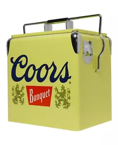 Coors 18 Can Portable Retro Ice Chest Cooler 14 Quart Ice Box with Bottle Opener - Picture 1 of 10