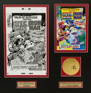 JACK KIRBY signed Captain America seal, COA, Tales of Suspense 92 production art - Picture 1 of 12