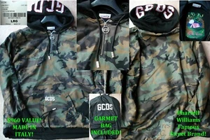 NUEVO CON ETIQUETAS PHARRELL WILLIAMS GCDS ITALIANO CAMUFLAJE INVIERNO SUDADERA CON CAPUCHA/CHAQUETA POLAR-XL - Imagen 1 de 10