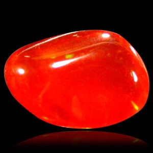 Piedra de ópalo de fuego rojo rojo con forma de cabujón de lujo AAA (8 x 6 mm) de 1,08 quilates - Imagen 1 de 1