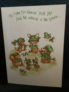 Vintage St. Patrick’s Day critters Greeting Card Unused +env - Picture 1 of 4