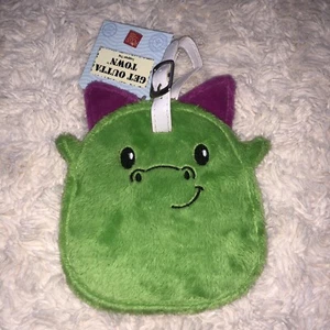 Fuzzy Green Monster Suitcase Luggage Address Tag Russ Berrie Get Outta Town NEW - Picture 1 of 8
