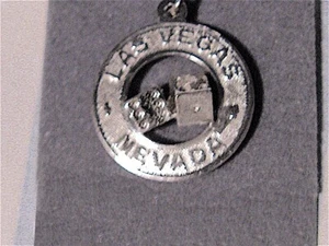 NOS NOC Estate 50s-60s vtg Ster CHARM applied DICE Las Vegas Nev DISK Danecraft - Picture 1 of 5