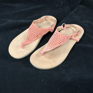 Gently Worn $99 VIONIC Kirra Perf Leather Toe Post Sandals in Coral US Women's 8 - Picture 1 of 4