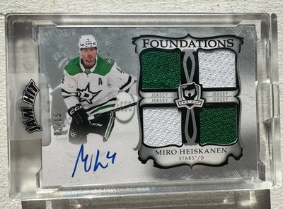 2023-24 The Cup Miro Heiskanen Foundations Auto Quad Jersey Auto 02/15 Rare - Image 1 of 2