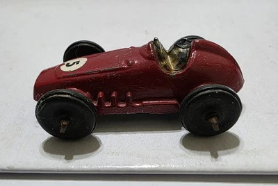 Coche de carreras de juguete rojo vintage de los años 30 Barclay/Manoil Slush Cast. Calcomanía W #5 en el capó Foto 1 de 4