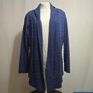 VTG Coldwater Creek Open Front Cardigan Womens Size Medium Blue Lagenlook Boho - Picture 1 of 10