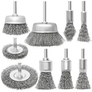 9 Pcs Wire Wheel Brush Set for Drill,Stainless Steel Cup with 1/4 Inch Shank for - Picture 1 of 8