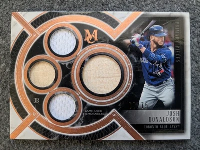 2018 TOPPS MUSEUM COLLECTION JOSH DONALDSON PRIMARY PIECES QUAD RELICS BRONZE/75 - Image 1 of 2
