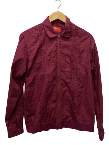 Supreme Giacca S Poliestere Bordeaux PIN TUCK CAMICIA CON ZIP