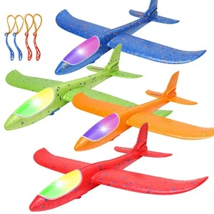 4 Pack LED Foam Airplane,17.5" Large Throwing Foam Plane, 2 Flight Mode Glide... - Picture 1 of 7