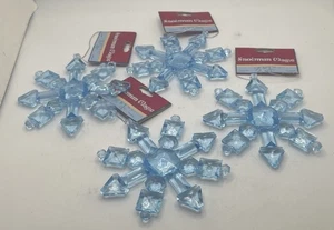 "Juego de 4 adornos surtidos de copo de nieve acrílico azul de 4""" - Imagen 1 de 3