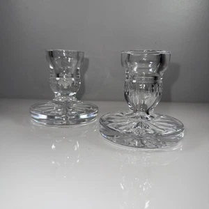 Waterford Pair Set Of 2 Candle Stick Holders Blarney Candle Tapers 3.5” Signed - Picture 1 of 14