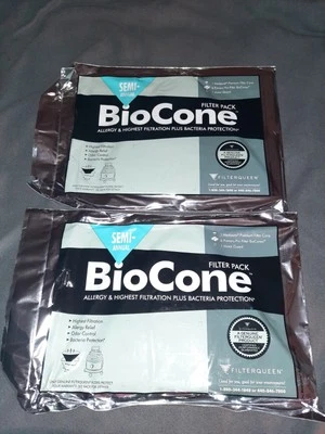 Lote de 2 PACOTES DE FILTRO GENUÍNOS FILTERQUEEN VACUUM BioCONE PACOTE DE FILTRO SEMESTRAL - Imagem 1 de 3