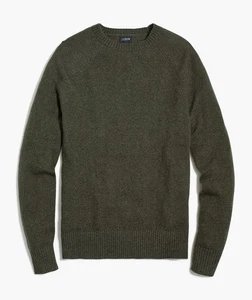Suéter de cuello redondo J.CREW para hombre VERDE OLIVA súper suave mezcla de lana de cordero L - Imagen 1 de 7