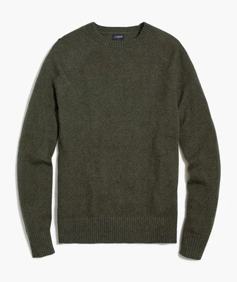 J.CREW Men’ OLIVE GREEN Super-Soft Lambswool Blend Pullover Crewneck Sweater L - Image 1 of 4