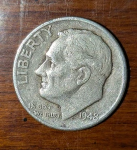 1948 P 10c Silver Dime Full Torch Super Extra Fine For Year Shiny Silver Coin - Picture 1 of 12