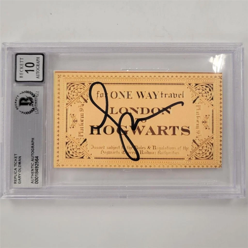Gary Oldman signed Hogwarts Express Ticket Prop Sirius Black Beckett BAS 10 Auto - Image 1 of 1