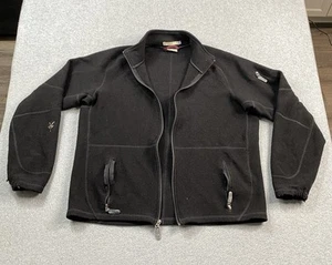 Ibex Jacket Mens XL Sweater 100% New Wool Zip Black Thrashed * FLAWS - Picture 1 of 24