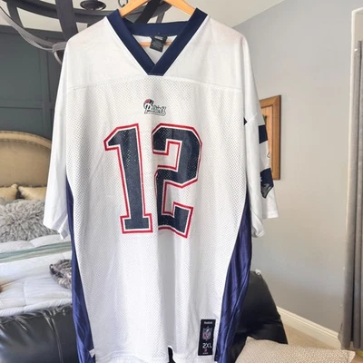 "Vintage Tom Brady #12 New England Patriots Jersey Reebok NFL Team Apparel 2XL" - Image 1 of 4