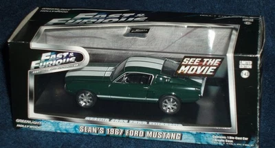 GREENLIGHT "FAST & FURIOUS" SEAN'S 1967 FORD MUSTANG FASTBACK 1/43 DIECAST METAL - Image 1 of 4