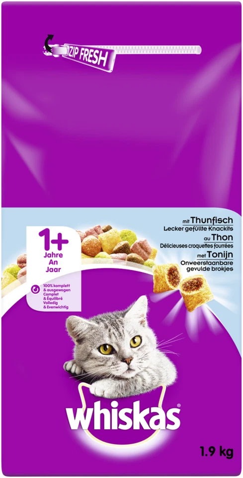 WHISKAS® Beutel 1+ mit Thunfisch 1,9kg (MHD 10.2025) - Bild 1 von 1