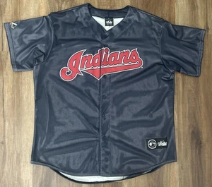 Majestic Cleveland Indians MLB Baseball Mesh Jersey Size XL Blue Vintage - Picture 1 of 7