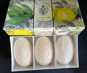 La Florentina Hand Soap Set Lemon Lavender Made in Italy 3 X 5.3 Oz Gift Box NEW - Picture 1 of 6