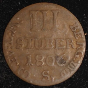 1806S German States/Berg 3 Stuber VF - Picture 1 of 2
