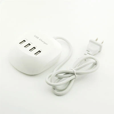 1pc 4-Port Fast USB Charging Station Power Adapter Travel Desktop Charger Hub US - Image 1 of 4