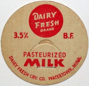 Vintage Milchflaschenverschluss MILCHFRISCHE MARKE Watertown Minnesota neuer alter Bestand - Bild 1 von 2