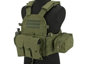 Avengers 6D9T4A Tactical Airsoft Vest with Magazine and Radio Pouches OD Green - Picture 1 of 2