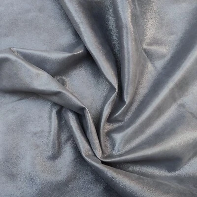 Gris plata brillante metálico fino suave cuero canguro entero piel hecho en italia Foto 1 de 4