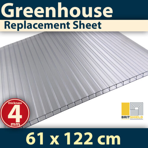 BRITSHIELD® Polycarbonate Greenhouse Roofing Sheets Clear 4mm 61x122cm Easy Cut
