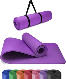 Estera de yoga de ejercicio gimnasia 10 mm de espesor entrenamiento físico Pilates correa de transporte gratuita - Imagen 1 de 19