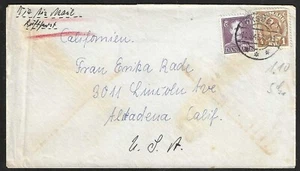 DENMARK 1946 Censored Displaced Persons Cover OKSBOL Refugee Camp to California - Picture 1 of 2