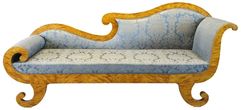 Antique Regency Satinwood Récamier Chase Lounge Sofa Fainting Couch Daybed 85" Cover
