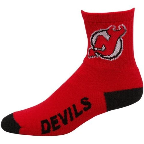 NHL New Jersey Devils Men's Team Quarter Socks, Medium Cover