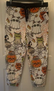 Pigiama Grumpy Cat donna L 12-14 Halloween pile pantaloni da salotto zucca fantasma - Foto 1 di 10