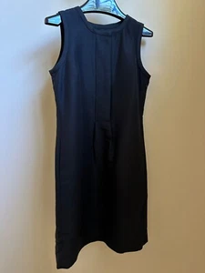 New w / Tag 2011 Talbots Black Sleeveless Cotton & Silk Grosgrain Sheath Dress 8 - Picture 1 of 17