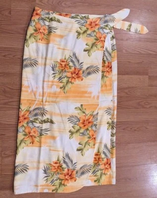 Falda larga vintage Tommy Bahama seda floral hawaiana ENVOLTURA - L (12/14) Foto 1 de 3