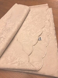 Tischdecke Damast 84x60 länglich gewellter Rand Poly Neu - Bild 1 von 8